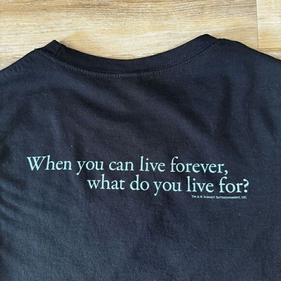 Twilight Movie Promo Graphic Tee Shirt Black Live Forever Slogan Women's XL - Picture 5 of 5